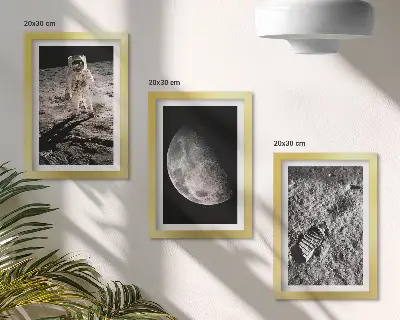Photo frame wall astronaut on the moon footprint design