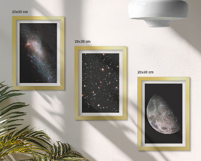 Photo frame wall Space galaxy stars and full moon