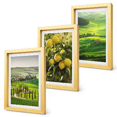 Photo frame wall Italian landscapes with citrus trees and green hills