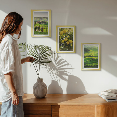 Photo frame wall Italian landscapes with citrus trees and green hills
