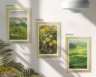 Photo frame wall Italian landscapes with citrus trees and green hills