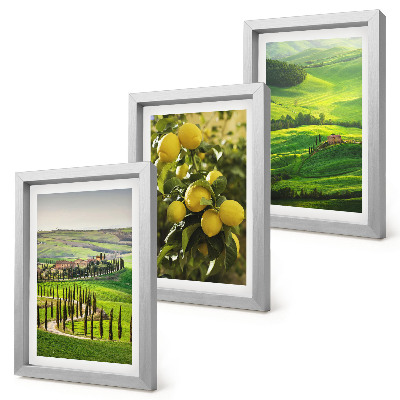 Photo frame wall Italian landscapes with citrus trees and green hills