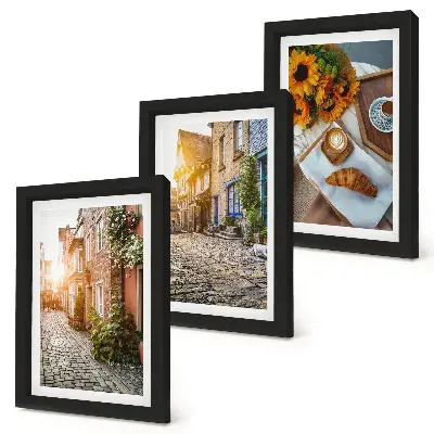 Photo frame wall Charming streets with coffee and sunflowers