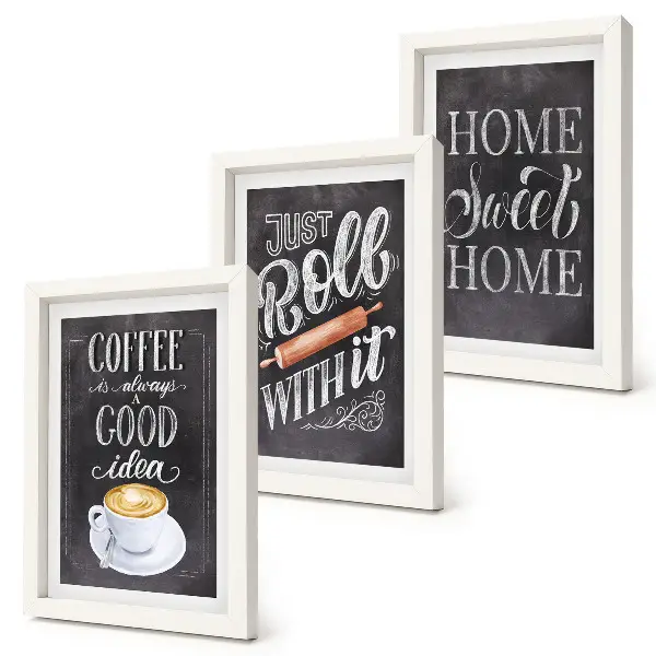 Photo frame wall featuring a coffee and cozy home theme