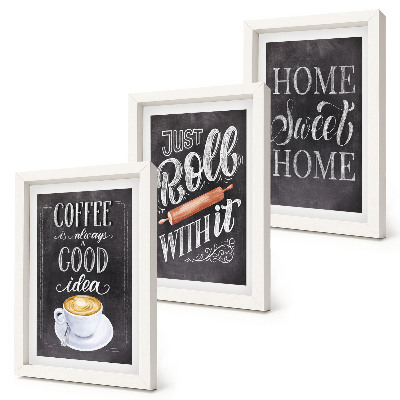Photo frame wall Coffee, home warmth and coziness