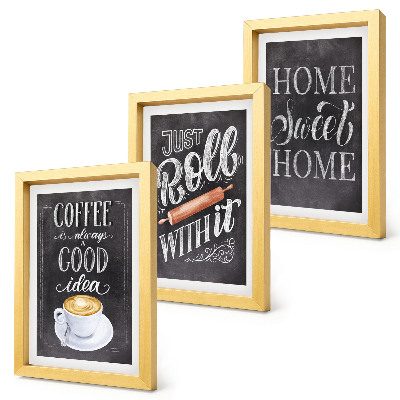 Photo frame wall Coffee, home warmth and coziness