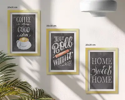 Photo frame wall featuring a coffee and cozy home theme