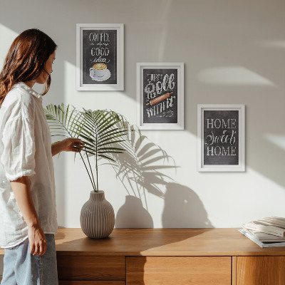 Photo frame wall Coffee, home warmth and coziness