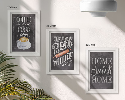 Photo frame wall Coffee, home warmth and coziness
