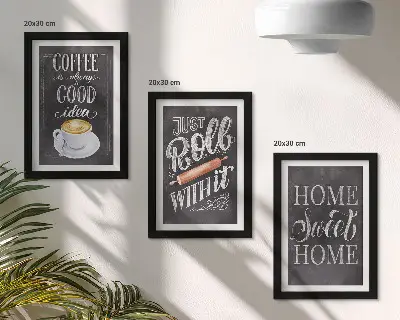 Photo frame wall featuring a coffee and cozy home theme