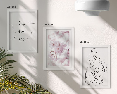 3-piece wall art set Flowers and family in a minimalist design