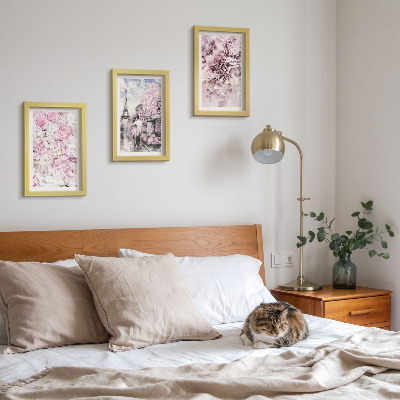Photo frame wall Flowers in shades of pink romantic landscape