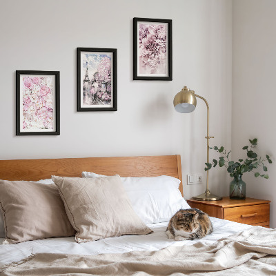 Photo frame wall Flowers in shades of pink romantic landscape