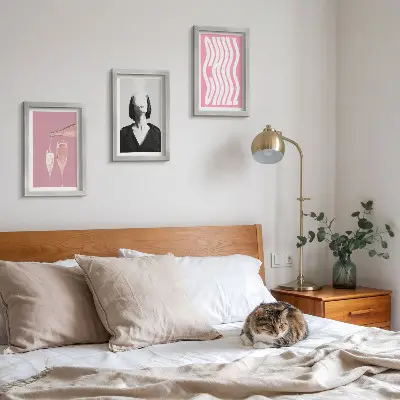 3-Piece Wall Art Set stylish portrait of a woman relaxing in champagne