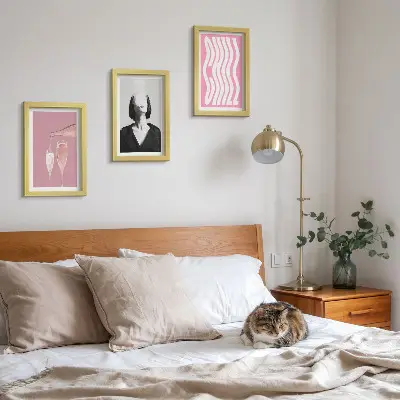 3-Piece Wall Art Set stylish portrait of a woman relaxing in champagne