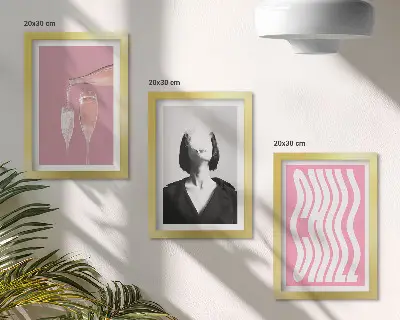 3-Piece Wall Art Set stylish portrait of a woman relaxing in champagne
