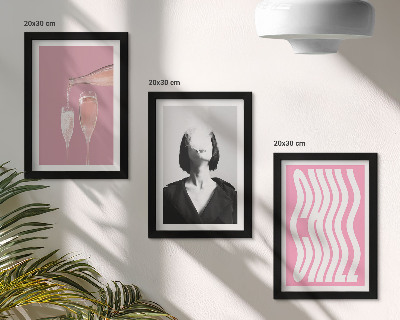 3-piece wall art set Stylish portrait of a woman in champagne relaxing