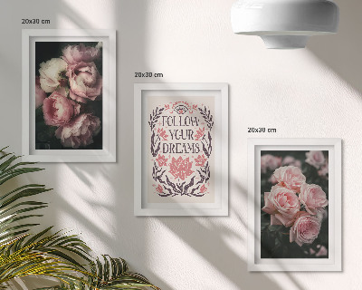 Photo frame wall Vintage roses with the inscription about dreams