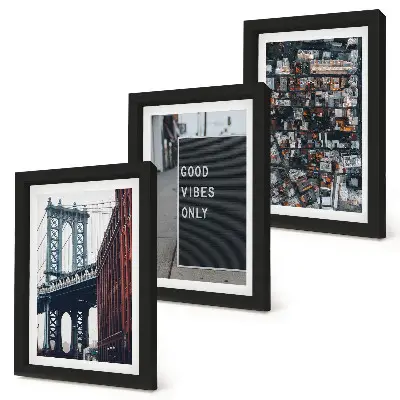 Photo frame wall Bridge in the city with street signs, aerial view