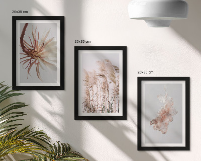 Photo frame wall Flowers and grasses on a light background in a harmonious set