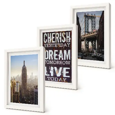 New York City Landscapes with an Inspiring Quote framed triptych