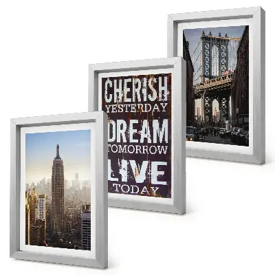 New York City Landscapes with an Inspiring Quote framed triptych