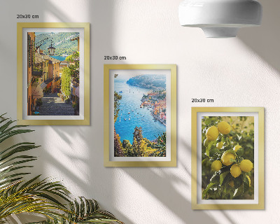 Photo frame wall Picturesque seaside streets with a view of the sea and lemons