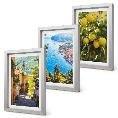 Photo frame wall Picturesque seaside streets with a view of the sea and lemons