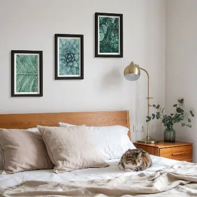 Photo frame wall set with close-ups of succulent plants and leaves