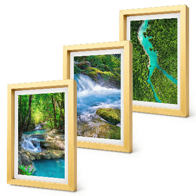 3-piece wall art set Green forests and crystalline river waters