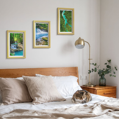 3-piece wall art set Green forests and crystalline river waters