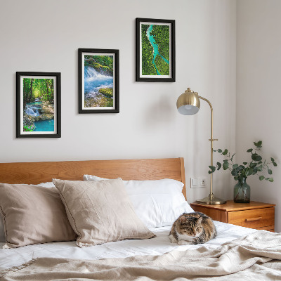 3-piece wall art set Green forests and crystalline river waters