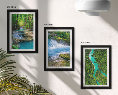 3-piece wall art set Green forests and crystalline river waters