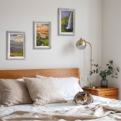 Photo frame wall Mountain river and waterfall views in nature
