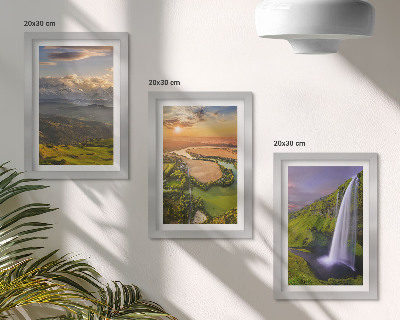 Photo frame wall Mountain river and waterfall views in nature