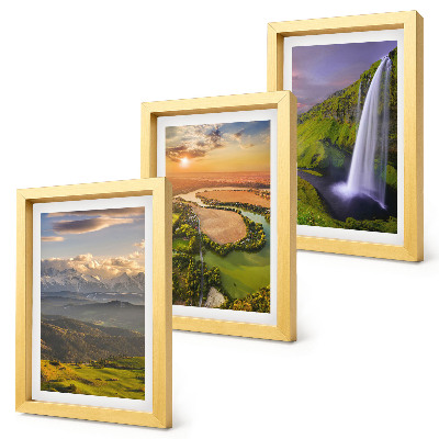 Photo frame wall Mountain river and waterfall views in nature