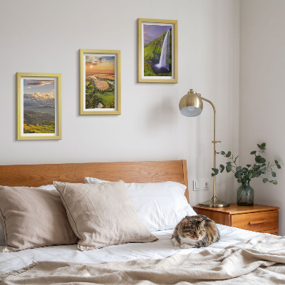 Photo frame wall Mountain river and waterfall views in nature