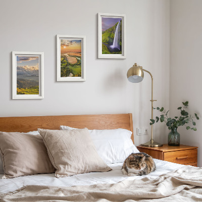 Photo frame wall Mountain river and waterfall views in nature