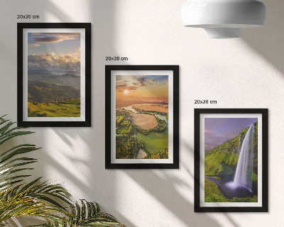 Photo frame wall Mountain river and waterfall views in nature