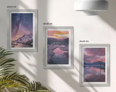 3-Piece Wall Art Set featuring beautiful mountain and water natural landscapes