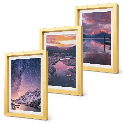 3-Piece Wall Art Set featuring beautiful mountain and water natural landscapes