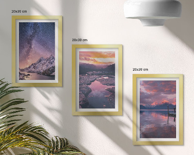 3-piece wall art set Mountains and water in beautiful natural landscapes