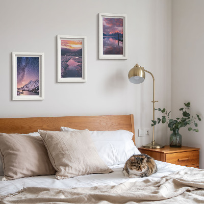 3-piece wall art set Mountains and water in beautiful natural landscapes