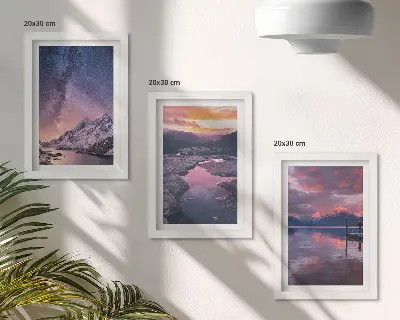 3-Piece Wall Art Set featuring beautiful mountain and water natural landscapes