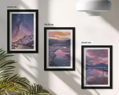 3-Piece Wall Art Set featuring beautiful mountain and water natural landscapes