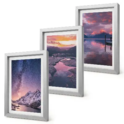 3-Piece Wall Art Set featuring beautiful mountain and water natural landscapes