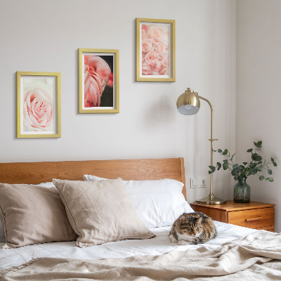 Photo frame wall Pastel pinks and flamingo in delicate shades