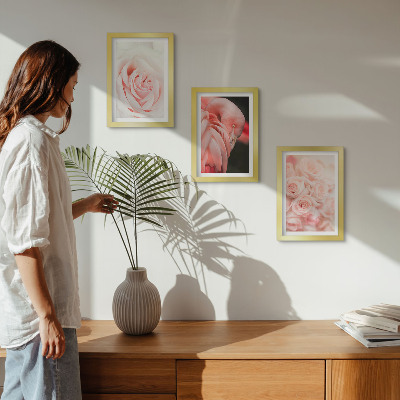 Photo frame wall Pastel pinks and flamingo in delicate shades