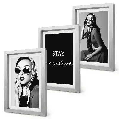 Framed triptych Stylish portraits of women in sunglasses