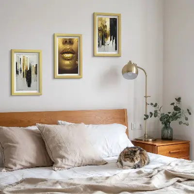 Photo frame wall Abstract painting and portrait of a woman